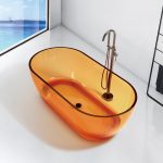 oval transparent bathtub orange color