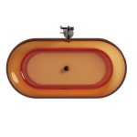 oval transparent bathtub orange color