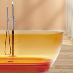 oval transparent bathtub orange color