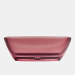 Pink rectangular transparent resin bathtub