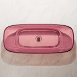 Pink rectangular transparent resin bathtub