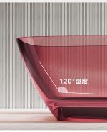 Pink rectangular transparent resin bathtub