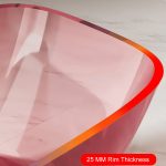 Pink rectangular transparent resin bathtub