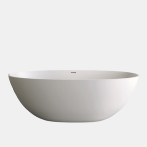 white oval stone resin bathtub