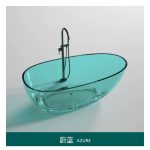 egg shaped transparent resin bathtub