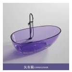 egg shaped transparent resin bathtub