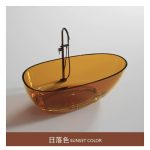 egg shaped transparent resin bathtub