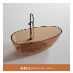 egg shaped transparent resin bathtub