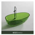 egg shaped transparent resin bathtub