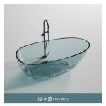 egg shaped transparent resin bathtub