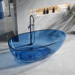 egg-shaped transparent resin bathtub blue color