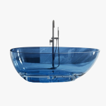 egg-shaped transparent resin bathtub blue color